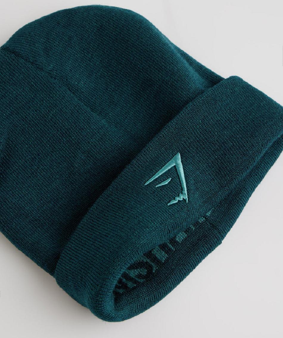 Sombreros Gymshark Reversable Jacquard Beanie Accessories Turquesa Azules | CO 4181OKI